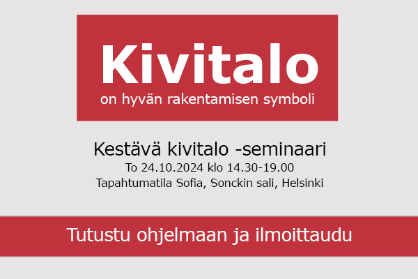 Ilmoittaudu Kestävä kivitalo -seminaariin 24.10.2024